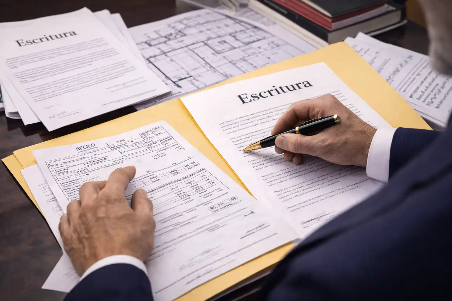 Símbolos legales y documentación: respaldo jurídico en regularización inmobiliaria.