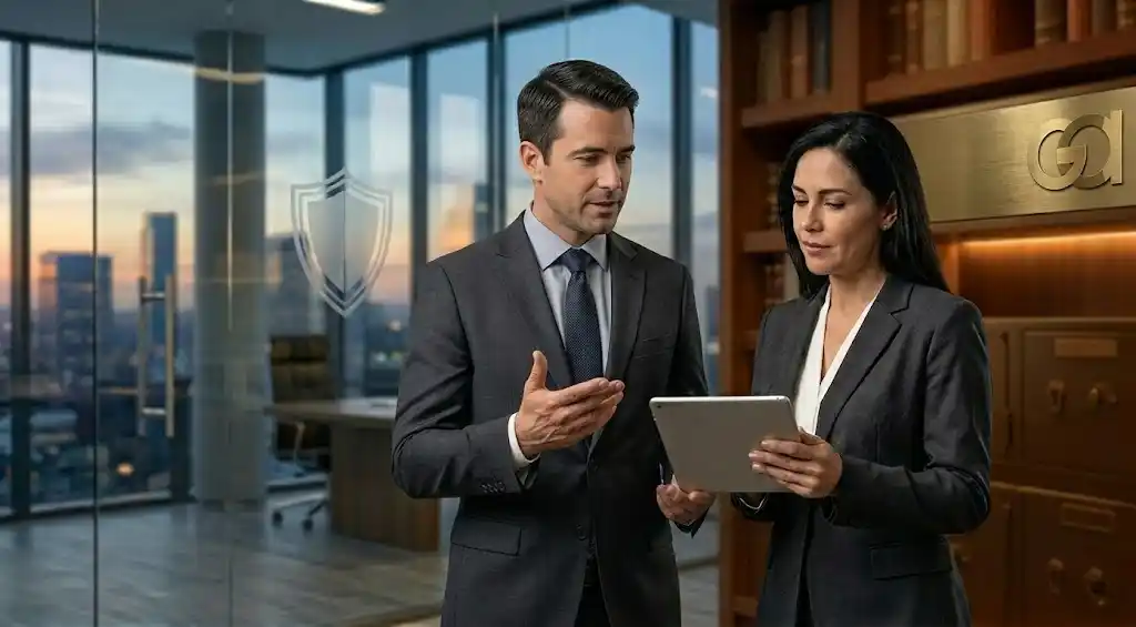Abogados revisando políticas de compliance en oficina corporativa en México